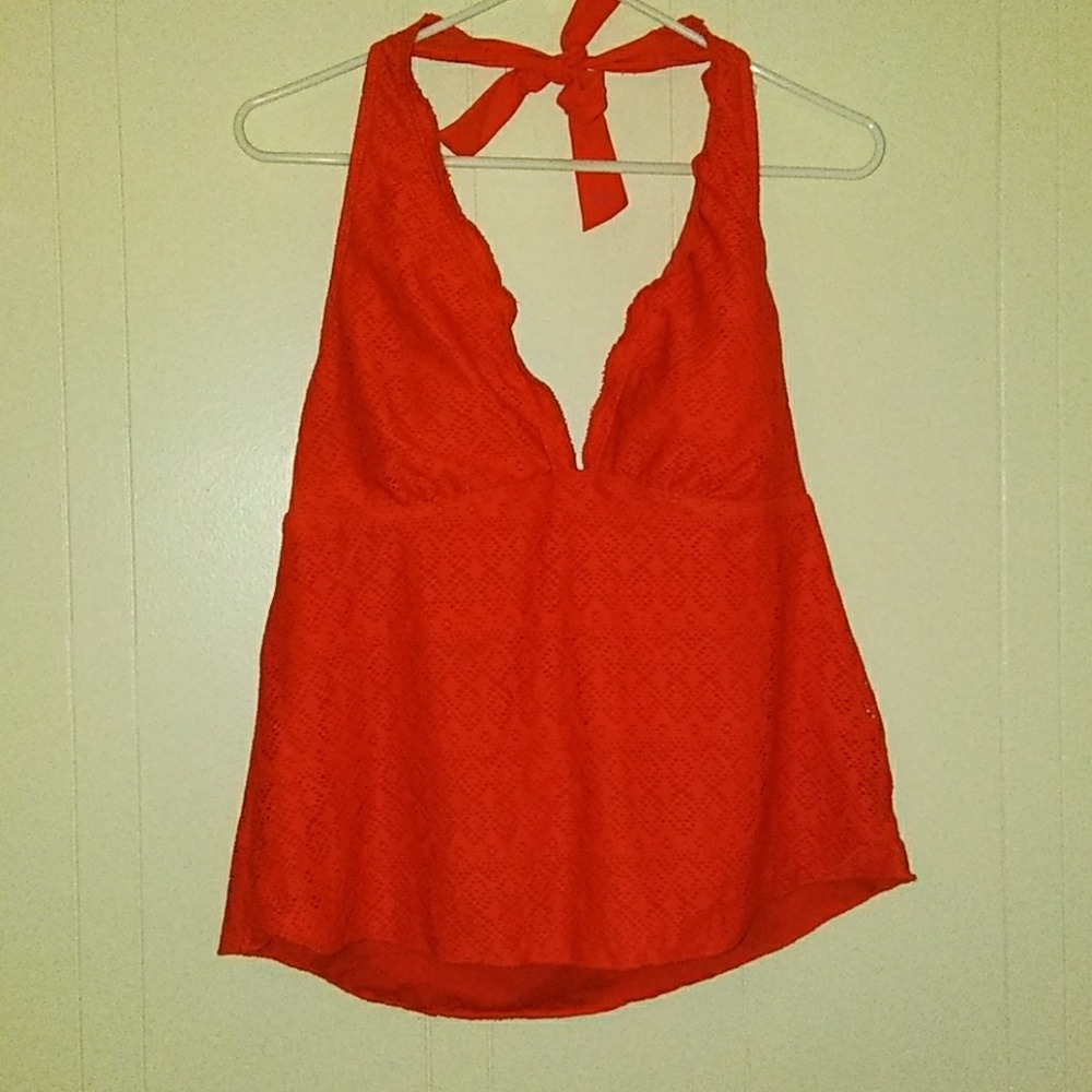 Orange Halter Bathing Suit Top